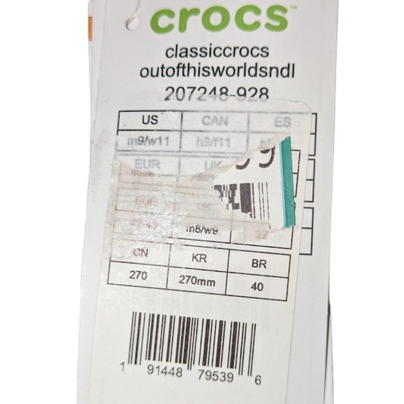 Crocs Unisex Sandals Mens Size 9 Womens Size 11 Tie Dye & Jibbitz 207248-928 New main image 11